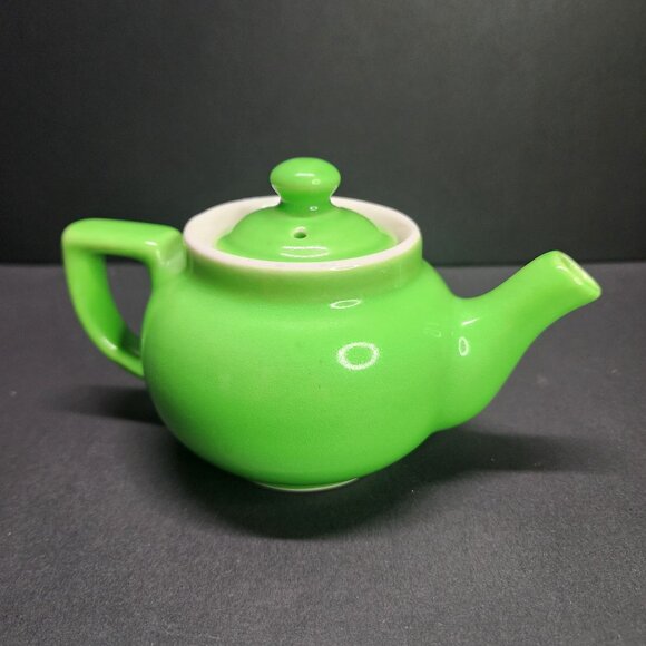 Vtg Shenango China New Castle Teapot Lime Green Restaurantware One Cup Tea Pot - Picture 1 of 10